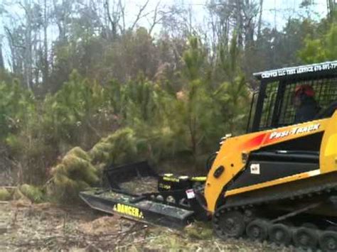 Skid Steer Brush Rotary Mower in action 